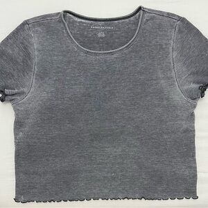 American Eagle Outfitters Gray Crop T-Shirt Short Sleeve
